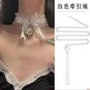 Colar de sino ajustável macio para meninas, anel de pescoço de borboleta, anel de pescoço fofo e macio para meninas japonesas, corrente de clavícula, colar de gato para mulheres