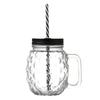 Taza de Mason de Color Piña Degradado al por Mayor de Fábrica con Tapa Tubo de Succión Asa de Taza Taza de Agua para Estudiantes Taza para Infusión de Bebidas Frías