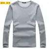 Roupa íntima térmica masculina outono e inverno, camiseta casual de manga comprida com forro de lã grossa, camisa básica de gola redonda masculina, outlet de fábrica