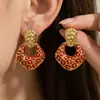 Pendientes Geométricos de Acero Inoxidable 304 con Forma de Corazón y Concha, No se Desvanecen, Pendientes de Moda y Versátiles, Joyería con Forma de Corazón