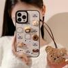 Funda de Teléfono Móvil Oso Manzana Linda 18 17Promax Textura de Cuero 15 Adecuada para Iphone13 Galletas Estéreo 11 Otoño