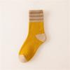 Meias de Inverno Femininas de Terry, Meias Quentes Grossas Forradas com Lã de Três Listras, Meias de Cano Médio Melard, Meias de Toalha Femininas