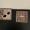 ¡Pequeña literatura y arte gris! Pañuelo Cuadrado Pequeño de Algodón Estampado Azul y Rojo Vintage Estilo Coreano Pañuelo Versátil de Alta Calidad