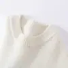 Suéter de Tricô Gola Redonda Liso 100% Lã Outono/Inverno 2026 Manga Longa Jacquard Fair Isle de Lã Suéter Infantil Roupas Infantis