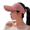 Chapéu Viseira Esportivo ao Ar Livre Estilo Coreano para Mulheres, Chapéu de Sol para Estudantes com Top Aberto, Chapéu de Sol e Proteção Solar