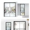 Ventas Directas de Fábrica Puerta de Baño Extremadamente Estrecha Puerta Divisoria de Cocina Puerta de Aleación de Aluminio Puerta de Baño de Vidrio Templado de Doble Capa Puerta Corredera