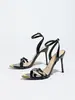 Sandálias fornecidas de fábrica 2026 novos sapatos femininos bico fino tira cruzada salto agulha salto alto sandálias sexy para mulheres venda quente transfronteiriça