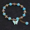 Nuevo brazalete de mariposa de cristal simple moda color pequeño fresco cadena para mano de mujer puesto venderá en vivo regalo lote