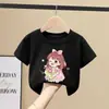 Camiseta de Verão para Meninas 2026 Novo Estilo Moda Infantil Estilo Coreano Camiseta de Verão de Manga Curta para Meninas Algodão Puro Respirável Top