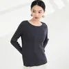 Suéter fino de punto liso básico de cuello redondo para mujer, liso, para usar debajo, ajustado, adelgazante, nuevo de lana para primavera y verano