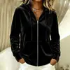 Roupas femininas transfronteiriças 2026 Moda europeia e americana outono e inverno novo moletom casual para o dia a dia com cordão, capuz, zíper e mangas compridas