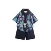 Traje de Verano para Niños con Camisa y Corbata de Manga Corta Estilo Coreano Moda Infantil Conjunto de Dos Piezas Ropa de Bebé para Niños