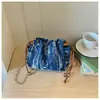 Moda Denim Personalidad 2026 Cordón Verano Nuevo Estilo Simple y Elegante Casual Bolso de Hombro Cruzado Cubo de Mano