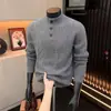 Nuevo Suéter Grueso de Lana Pesada para Hombre Otoño/Invierno 2026, Suéter de Manga Larga de Lana Merino Australiana para Hombre