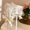 Velo de encaje blanco estilo Lolita francesa para mujer, tocado de novia elegante y sofisticado para cosplay de Halloween