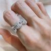 Anillo de Nariz de Cerdo con Incrustaciones de Diamantes Artístico Simple Francés Luz de Lujo de Alta Gama Diseño de Nicho Anillo Abierto Ajustable