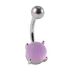 Anillo de Ombligo de Acero Inoxidable con Dientes Exteriores de Color Caramelo de Moda Transfronterizo, Botón de Ombligo de Resina Esmerilada Agarrador, Adorno de Ombligo Piercing