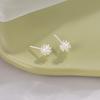 Aretes de plata esterlina S999 de diente de león para mujer, diseño de nicho, lujo ligero, viento frío, agujero para la oreja, joyería de plata para la oreja al por mayor