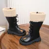 Zapatos para Niña Botas Largas Hasta la Rodilla Infantiles Nuevo Estilo Otoño/Invierno 2024 Botas Altas de Invierno de Piel Estilo Princesa Botas de Nieve con Forro de Terciopelo