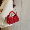 Bolso texturizado, bolso tote pequeño plisado para mujer, nueva colección de verano 2026, bolso cuadrado pequeño de lunares, bolso cruzado de moda, de lunares