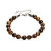 Transfronteiriço Novo Estilo Europeu e Americano Masculino Pulseira de Aço Inoxidável com Pedra Olho de Tigre e Pinheiro Branco Ágata Turquesa Pulseira Ajustável Transfronteiriço