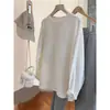 Nova Camiseta Feminina de Manga Longa Outono 2026 em Veludo Alemão, Comprimento Médio, Corte Solto, Emagrecedora, Tamanho Grande, Camiseta Básica Tendência