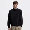 Suéter de tricô canelado com gola alta estilo americano para homens e mulheres, novo suéter de inverno de caimento solto com um toque casual e sofisticado