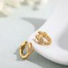 Aretes de Amor Europeos y Americanos Circonita Amor Lazo Aretes Redondos Aretes de Lujo Ligero Aretes con Sentido de Diseño de Nicho