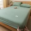 Touca de Cama de Algodão Puro Cor Sólida Cobertura de Cama de Peça Única Capa Protetora de Colchão de Algodão 40 para Quarto de Brinquedos Cobertura de Colchão Doméstica Transmissão ao Vivo Transfronteiriça