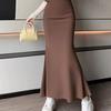Falda para Mujer Nueva Moda Coreana Estilo Occidental Combinable Falda de Cadera Cintura Alta Adelgazante Color Sólido Falda de Cola de Pescado en stock Venta al por Mayor