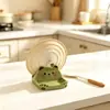 Estante para ollas con forma de animal de caricatura, portautensilios para encimera, organizador de encimera de cocina para ollas, sartenes y tablas de cortar, solución de almacenamiento creativa y linda