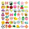 Dibujo Animado 50 Piezas Mitad Patrón 3D Clip para Bolígrafo Hebilla Plástico Accesorios Aspecto de Alta Calidad Papelería Estudiante Decoración de Bolígrafo Creativo Popote