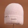 Moda Coreana Cor Sólida Simples Chapéu de Tricô Embelezado com Pedras de Cor Quente Versátil para Viagem ao Ar Livre à Prova de Vento Casual Chapéu de Lã