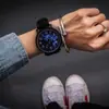 Reloj de Moda Personalizado para Pareja con Esfera Grande Simple para Estudiante Reloj para Hombre Retro Moda Coreana Correa de Reloj para Mujer Cuarzo