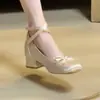 Zapatos Mary Jane con Lazo para Mujer que Aumentan la Altura 2026 Nuevos de Moda Estilo Coreano Zapatos de una Sola Correa Cruzada de Satén