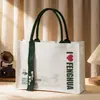 Bolsa de Lona para Hombres y Mujeres, Bolsa de Hombro de Gran Capacidad para Clase de Tutoría de Inglés, Bolsa para Estudiantes de Tutoría, Bolso de Mano, Bolso Tote para Clase