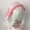 Diadema de Encaje Lolita Accesorios para el Cabello Lazo Negro Rosa Niña Accesorios Lolita Rosa y Blanco Kc