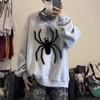Suéter de araña retro americano para hombre, primavera y otoño, moda de calle, marca de moda, ropa de cuello redondo para parejas jóvenes