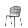 Mesa e Cadeira de Rattan para Exterior Pátio Jardim Terraço Sala de Sol Hotel Lazer ao Ar Livre Restaurante Cadeira de Rattan com Corda Combinação de Mesa de Jantar