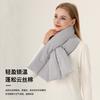 Bufanda Cruzada Cálida de Invierno para Mujer, Bufanda Gruesa Estilo Coreano para Hombre, Protección contra el Frío al Aire Libre, Bufanda de Plumón a Color Puro a la Moda Resistente al Viento