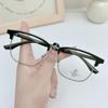 H6616 Montura de Gafas Cuadrada de Ceja de Media Montura de Moda de Gama Alta Atractiva para Hombres Se Puede Equipar con Montura de Gafas para Miopía y Luz Azul