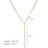 XL553 Cadena Europea y Americana Brillante en Forma de 8 Cadena Superpuesta Cadena para Clavícula en Forma de Y Adelgazante Acero Titanio Chapado en Oro 18K Electrochapado al Vacío