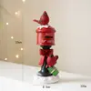 Resina Papá Noel Caballo Mecedor Casa Adornos de Escritorio Adornos de Ambiente Festivo para el Hogar Regalos de Navidad