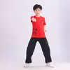 Roupas de artes marciais infantis calças largas masculinas e femininas roupas de treino roupas de kung fu de manga curta roupas de apresentação de tai chi infantil roupas de treino Sanda