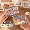 Porta-moedas Capivara Fofo Bolsa de Armazenamento de Moedas Capivara Estudante Transparente Bolsa de Moedas Pvc Mini Pequena Carteira