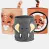 Cesta de Almacenamiento para Juguetes Infantiles con Estampado de Animales Barril de Almacenamiento de Fieltro Gran Capacidad Cesta para Ropa Sucia Cesta de Almacenamiento de Fieltro de Dibujos Animados