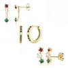 Nuevo conjunto navideño de tres piezas europeo y americano con incrustaciones de diamantes de Amazon, pendientes y tachuelas de moda versátiles para mujer