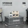 Caixa de Armazenamento Externa Estilo Industrial Caixa de Armazenamento Externa para Camping Grande Capacidade Caixa de Armazenamento Portátil para Carro com Tampa Caixa Dobrável