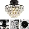 Amazon para lámpara de cristal de lujo ligero americana sala de estar comedor dormitorio porche 110V LED lámpara de techo de cristal