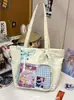 Bolso de hombro grande de color sólido nuevo, bolso tote transparente con accesorio de muñeca, bolso cruzado casual con muñeca